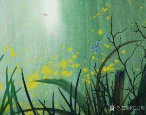 藝術(shù)品圖片:藝術(shù)家王征明油畫作品名稱《水意畫-蟬》議價