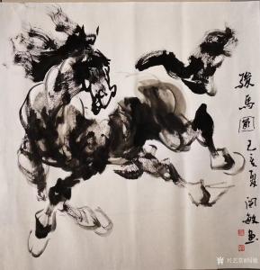 藝術(shù)品圖片:藝術(shù)家閻敏國(guó)畫(huà)作品名稱(chēng)《駿馬圖》議價(jià)