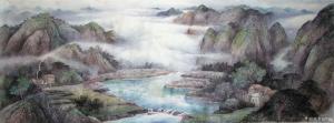 嚴(yán)巍國畫作品-《春風(fēng)送暖桃初蕊》