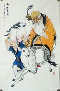 藝術(shù)品圖片:藝術(shù)家任燕國(guó)畫(huà)作品名稱(chēng)《壽星-南極罡暉》議價(jià)