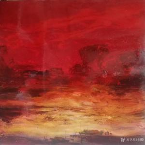 藝術(shù)品圖片:藝術(shù)家劉烽油畫作品名稱《紅潮》議價