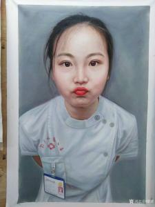 藝術(shù)品圖片:藝術(shù)家黎群油畫作品名稱《人物肖像畫實習(xí)護(hù)士》議價