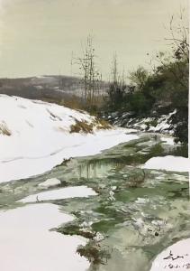 藝術(shù)品圖片:藝術(shù)家宋德發(fā)油畫作品名稱《雪后》議價
