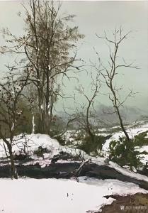 藝術(shù)品圖片:藝術(shù)家宋德發(fā)油畫作品名稱《傲立冬雪》議價