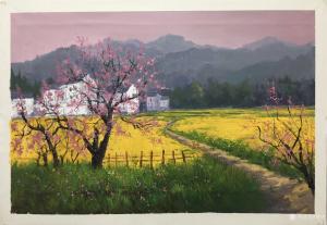 藝術(shù)品圖片:藝術(shù)家黃進(jìn)油畫作品名稱《風(fēng)景-春花爛漫時2》議價