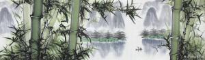 郭浩藝國畫作品-《山水-平安富貴竹1》
