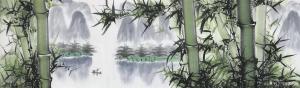 郭浩藝國畫作品-《山水-平安富貴竹3》