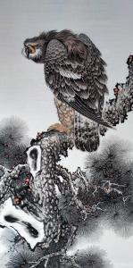 藝術(shù)品圖片:藝術(shù)家谷風(fēng)國(guó)畫(huà)作品名稱《鷹-獨(dú)孤求敗》價(jià)格1600.00 元