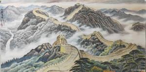 郝鵬云國畫作品-《長城-八達嶺晨曦》