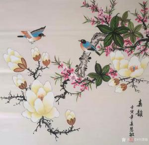劉慧敏國畫作品-《工筆花鳥-春韻》