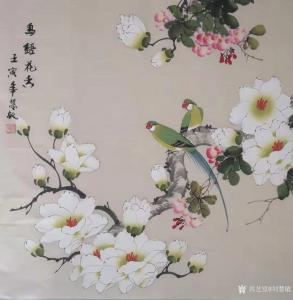 劉慧敏國畫作品-《工筆花鳥-鳥語花香》