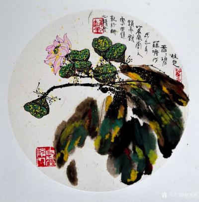 趙承銳日記-【趙承鋭的水墨世界】國(guó)畫(huà)彩墨小品近作《秋色瀟瀟碧藕塘》尺寸四尺斗方68x68cm【圖1】