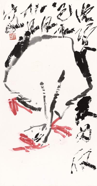 鑒藏文化收藏-作品名稱:鵝鵝鵝
類別:寫意花鳥
尺寸:66:33
款識:己亥
鈐?。捍蟆緢D1】