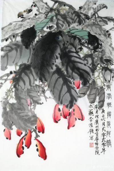李偉強(qiáng)日記-大紅大紫國(guó)畫(huà)花鳥(niǎo)畫(huà)《微風(fēng)輕撫俏阿嬌》《紫藤拂花樹(shù),黃鳥(niǎo)度青枝.》
  創(chuàng)作感悟【圖1】