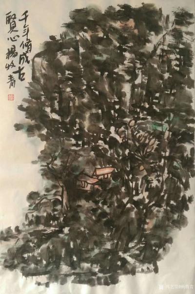 楊牧青日記-名稱:大寫意國畫
規(guī)格:34cm×68cm/2平尺多
材質(zhì):半生宣/老紙
【圖1】