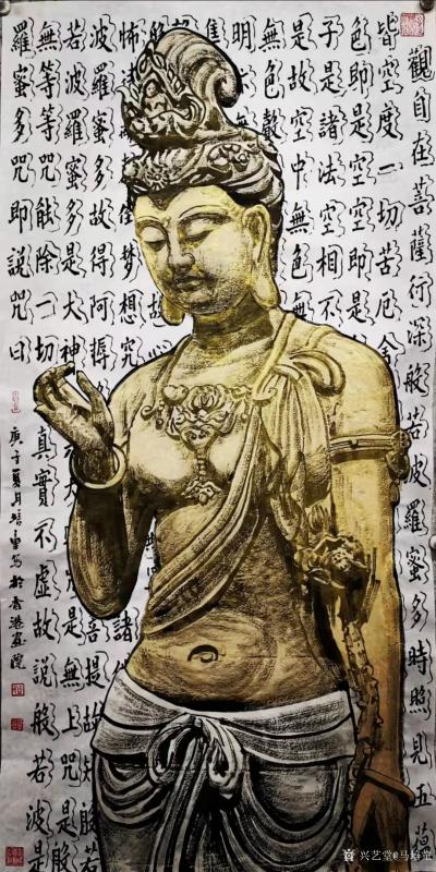 馬培童日記-《焦墨寫生觀察構(gòu)圖》馬培童焦墨畫感悟筆記-童心寫歷(110)
  焦墨石窟佛像【圖1】