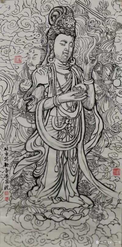 馬培童日記-《焦墨寫生觀察構(gòu)圖》馬培童焦墨畫感悟筆記-童心寫歷(110)
  焦墨石窟佛像【圖2】