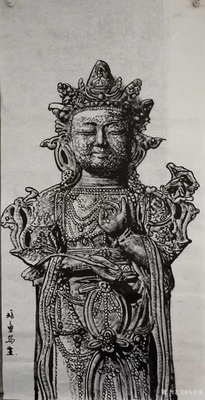 馬培童日記-《焦墨寫生觀察構(gòu)圖》馬培童焦墨畫感悟筆記-童心寫歷(110)
  焦墨石窟佛像【圖3】