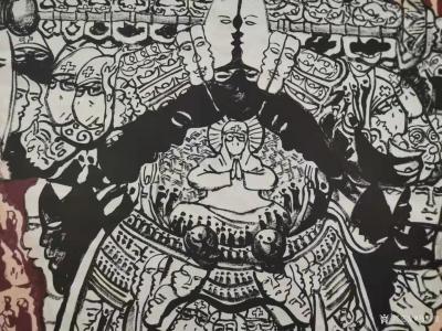 馬培童日記-創(chuàng)作焦墨畫二郎神《天使佑中華》馬培童焦墨畫感悟筆記-童心寫歷(117)
   【圖3】