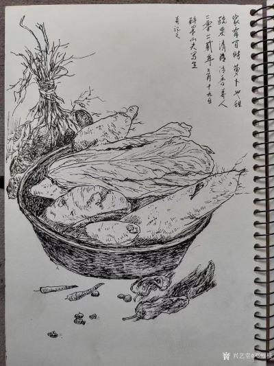 鄧烈根日記-鄉(xiāng)村外景速寫作品《老街小巷》《山村老屋》《鄉(xiāng)村路口》《蓮潔和暢》《山村風(fēng)情》《家【圖6】