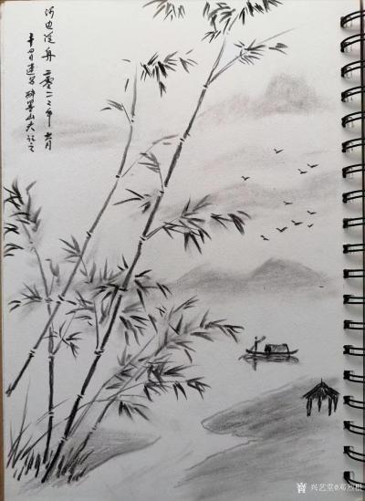 鄧烈根日記-鄉(xiāng)村外景速寫作品《老街小巷》《山村老屋》《鄉(xiāng)村路口》《蓮潔和暢》《山村風(fēng)情》《家【圖7】
